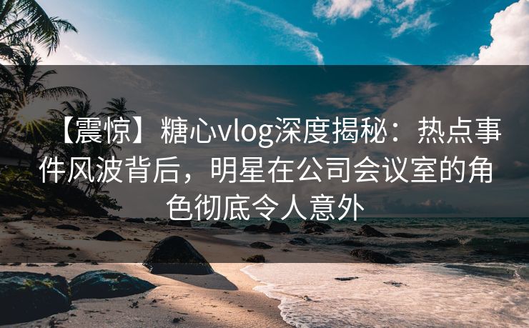 【震惊】糖心vlog深度揭秘：热点事件风波背后，明星在公司会议室的角色彻底令人意外